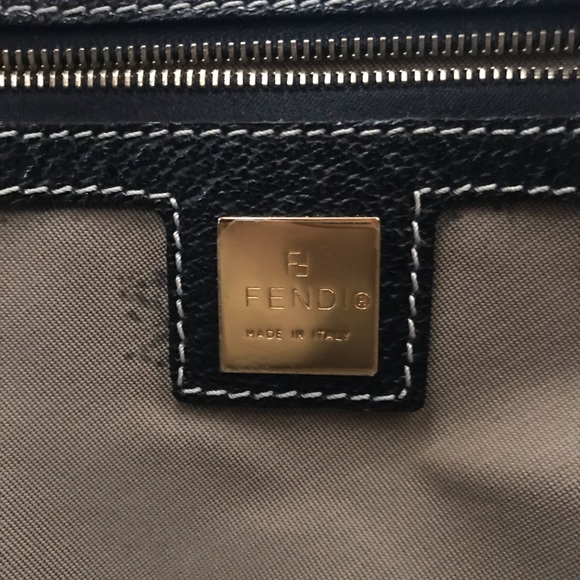 Fendi Studded Black Wicker Baguette - Picture 6 of 7